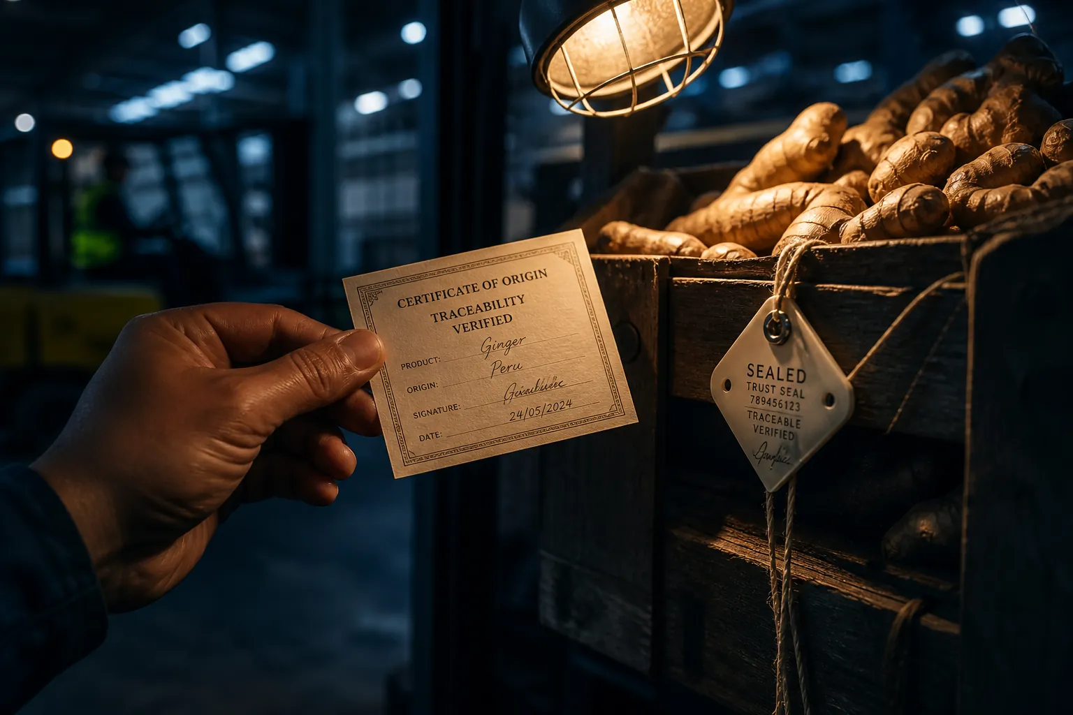 Caja de mozzarella con etiqueta firmada por la central: lote, proveedor, alérgenos y regla de validación